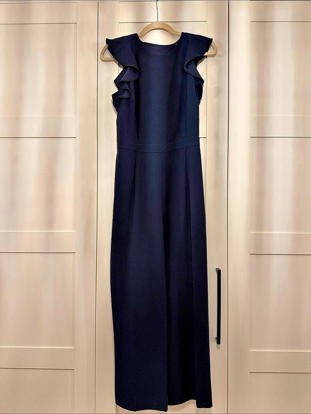 J.Crew Ruffle Sleeve Jumpsuit in Navy